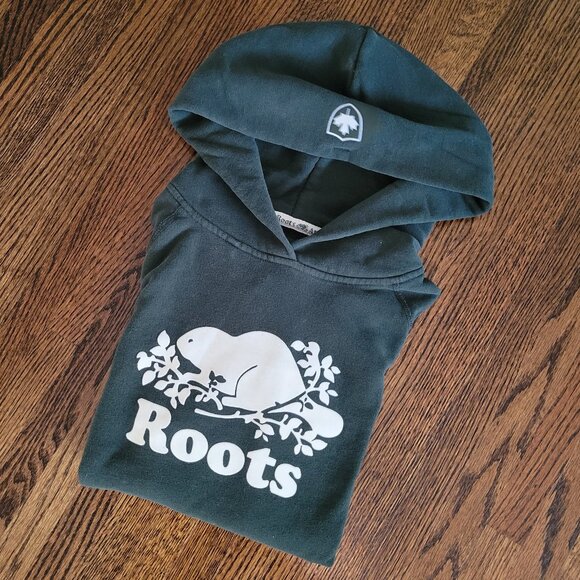 Roots Organic Cotton Green Hoodie Women's Size XS - Picture 2 of 9